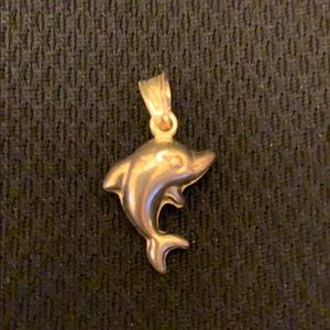 Sterling Silver Puffed Dolphin Pendant